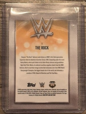The Rock WWE 2026 Topps Chrome X-Fractor Parallel Wrestling Card