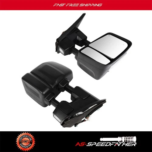 Power Heated BSM Memory Towing Mirrors Puddle Lamp For 2017-2021 Nissan Titan