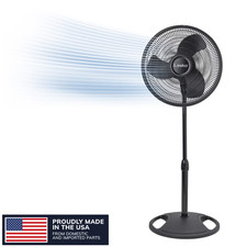 16 Oscillating Adjustable Pedestal Fan With 3-speeds S16500 Black 18 Long