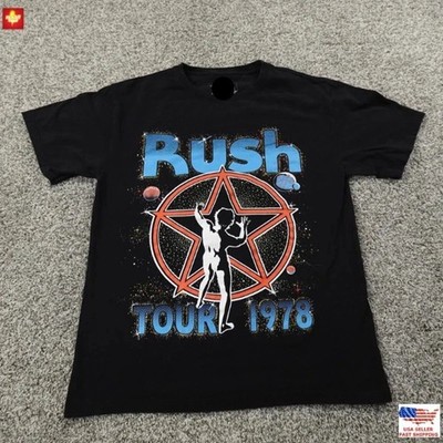 Rush 1978 Tour Vintage T-Shirt Mens Rock Band Concert Graphic Tee Retro
