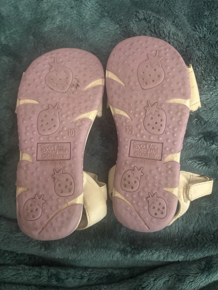 Sandalias Sofía la primera flor para niñas pequeñas - talla 10 (motivo blanco púrpura) Foto 3 de 3