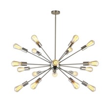 Large Sputnik Pendant Lights Modern 18 Light Brushed Nickel Chandelier Mid Centu