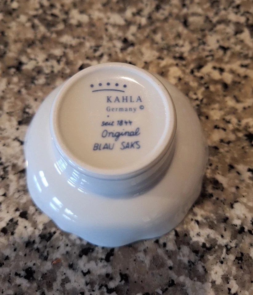 Teelichthalter, Kahla Blau Saks, Strohblume, gebraucht! - Bild 3 von 3