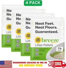 Purina Tidy Cats Breeze Non Clumping Cat Litter Pellets, Low Dust, 7 lb, 4 pack