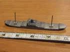 Vintage WWII Japanese Cargo Ship H Model ? WW2 Waterline Ship Metal 4.5" Mfgr ?