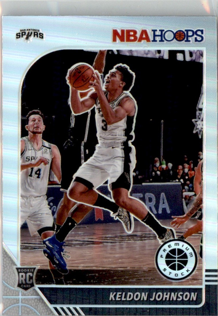 2019-20 Hoops Premium Stock Silver Keldon Johnson RC San Antonio Spurs #224