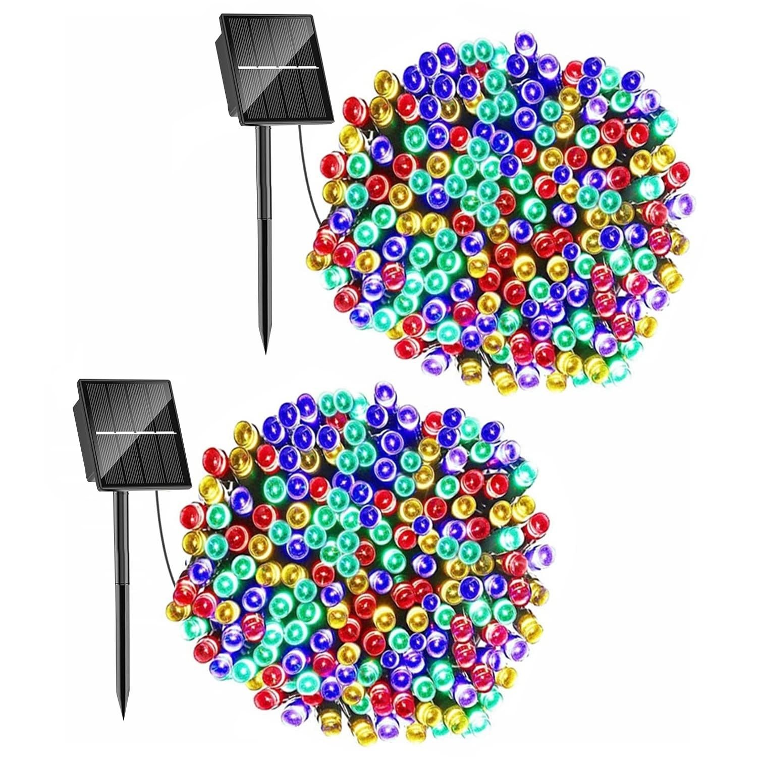 2 x 22 m, 200 LED, Luci Natale Esterno Solare, 8 modalità, Luci Solari da Giardi