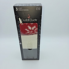 NWT Cuddl Duds Women's 3Pack Plushfill Mixed Crew Socks 4-10 stocking stufffers