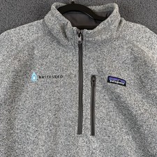 Patagonia Jacket Mens XL Gray Heather Fleece Better Sweater Quarter Zip Logo