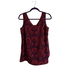 Cabi Tank Top Purple S Womens Floral V-Neck Sleeveless Layered 3258