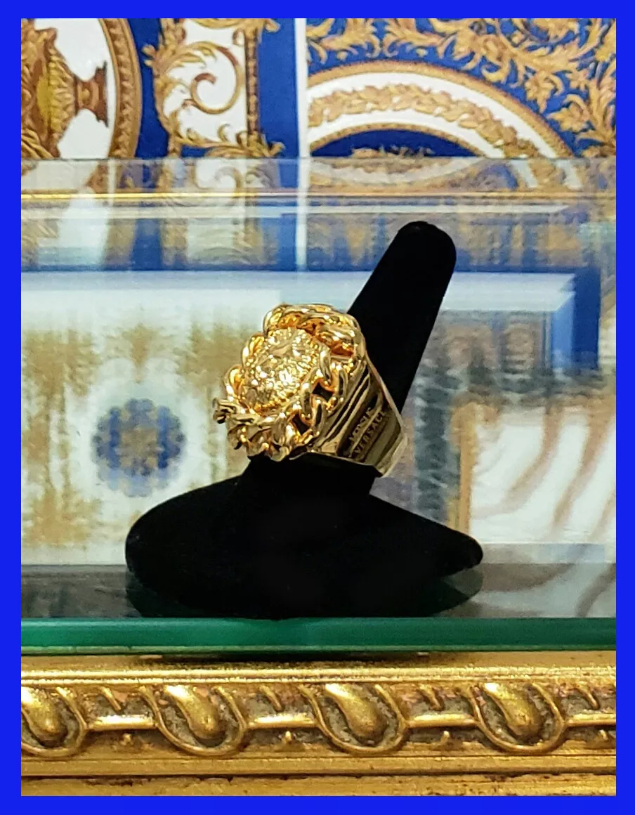 Versace ring lion sale