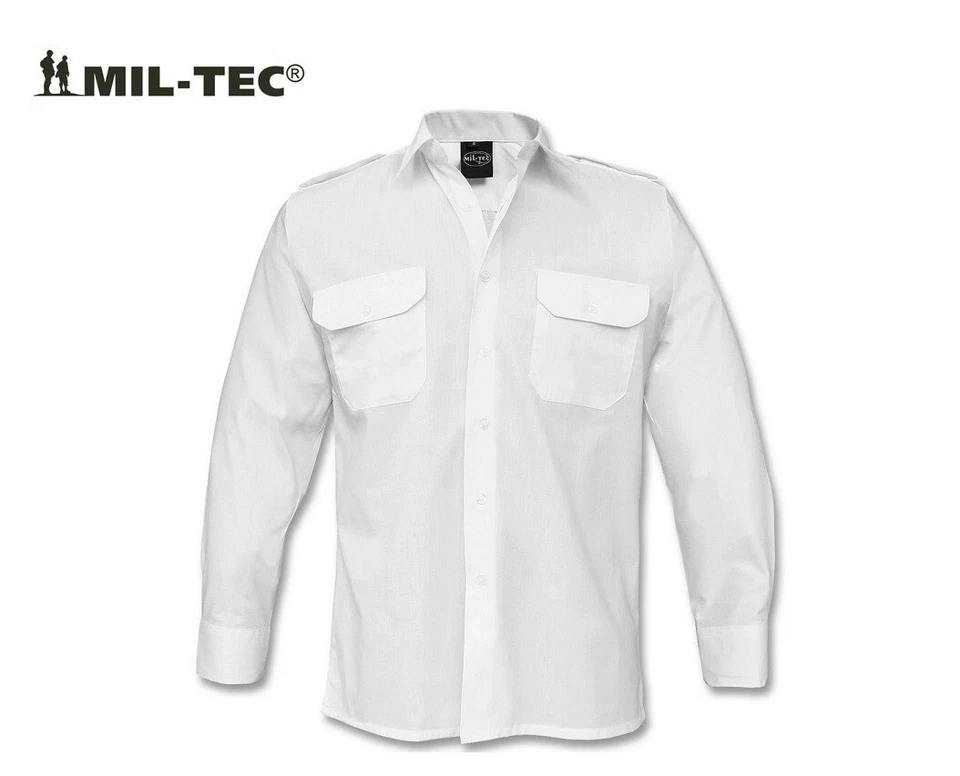 Camicia + Spalline Militare Bianca ML Mil Tec Guardie Giurate GPG IPS Marina - Immagine 2 di 4