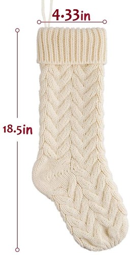 18in Personalised Christmas StockingCable Knitted Xmas Sack Santa Deluxe Decor - Picture 14 of 17