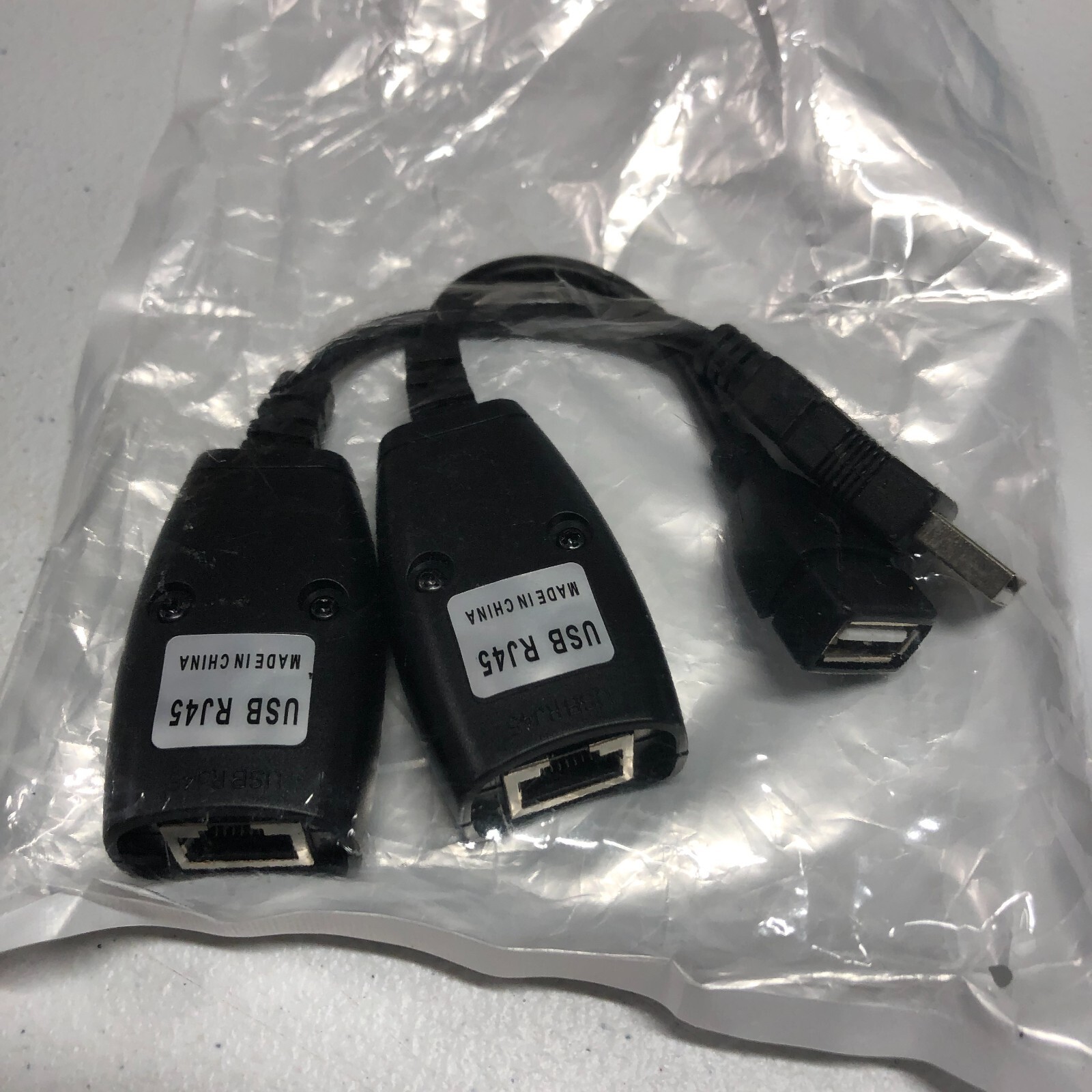 USB Extension Ethernet RJ45 Cat5e/6 Cable LAN Adapter Extender Over Repeater Set-image