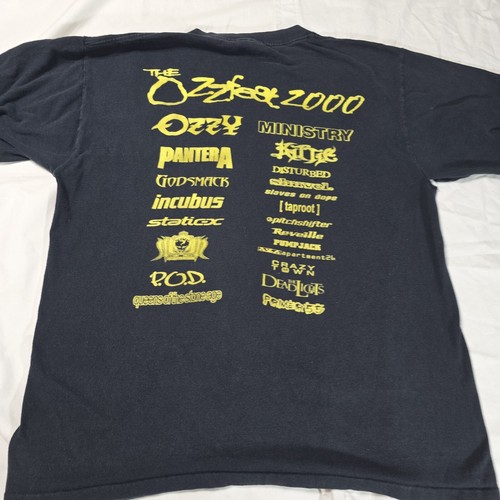 The Ozzfest 2000 Tour T-Shirt Vintage Faded Black Band Size Large Ozzy Osbourne - Picture 8 of 9