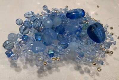 Böhmische Glasperlen excellenter Mix .+ TOHO Beads Aqua Blue mit Silber Top