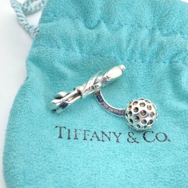 Tiffany & Co. Single Cufflinks Golf Ball Bag Sterling Silver