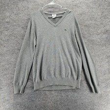 Lacoste Sweater Mens 4 V Neck Long Sleeve Gray