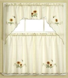 Erfly Kitchen Cafe Curtain Tier, Kitchen Curtain Sets Clearance