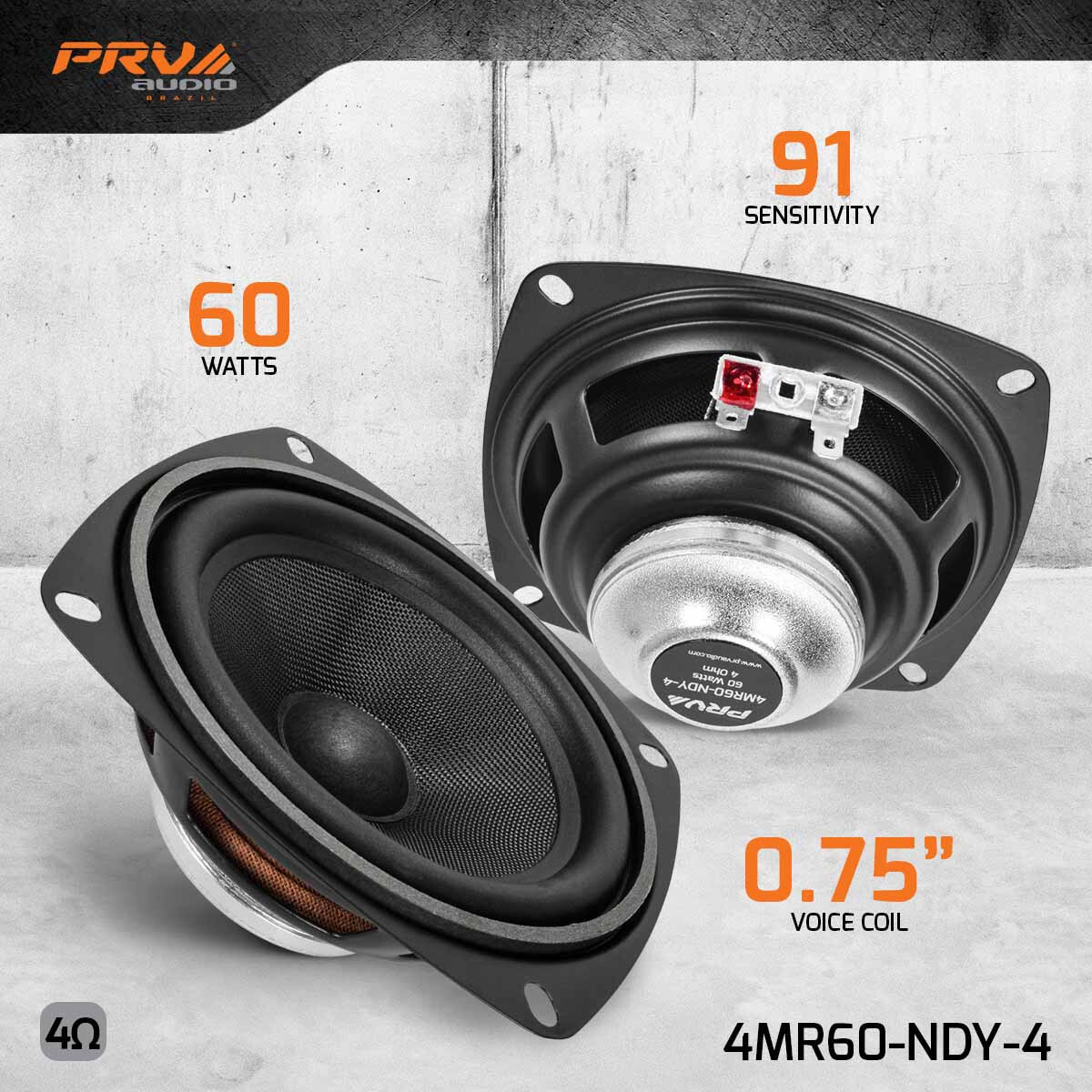 1x PRV 4″ Full Range Speaker 4MR60-NDY-4 PRO Audio Neodymium