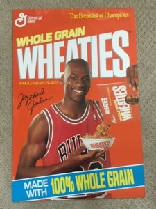 Vintage Michael Jordan Wheaties Breakfast Of Champions Poster 24 36 Rare Ebay