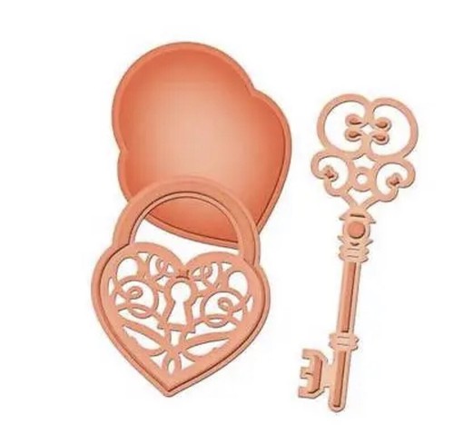 Spellbinders Die D-Lites LOVE LOCKET 3 dies - Picture 2 of 3