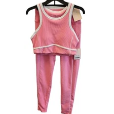 Wilo the Label Pink Bra and Legging Workout Set Size Small NWT Barbie Gym 