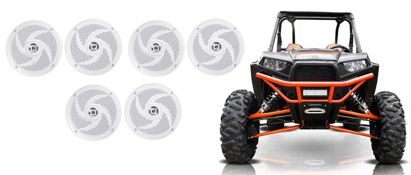 6 Водонепроницаемых неглубоких тонких динамиков Rockville RSM65W 65 960 Вт 4 RZRATVUTVТележка 14690₽