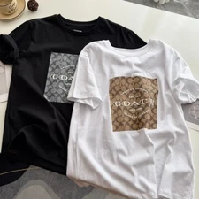 NWT COACH   Men's Women’s Unisex  White black T-shirt  COTTON