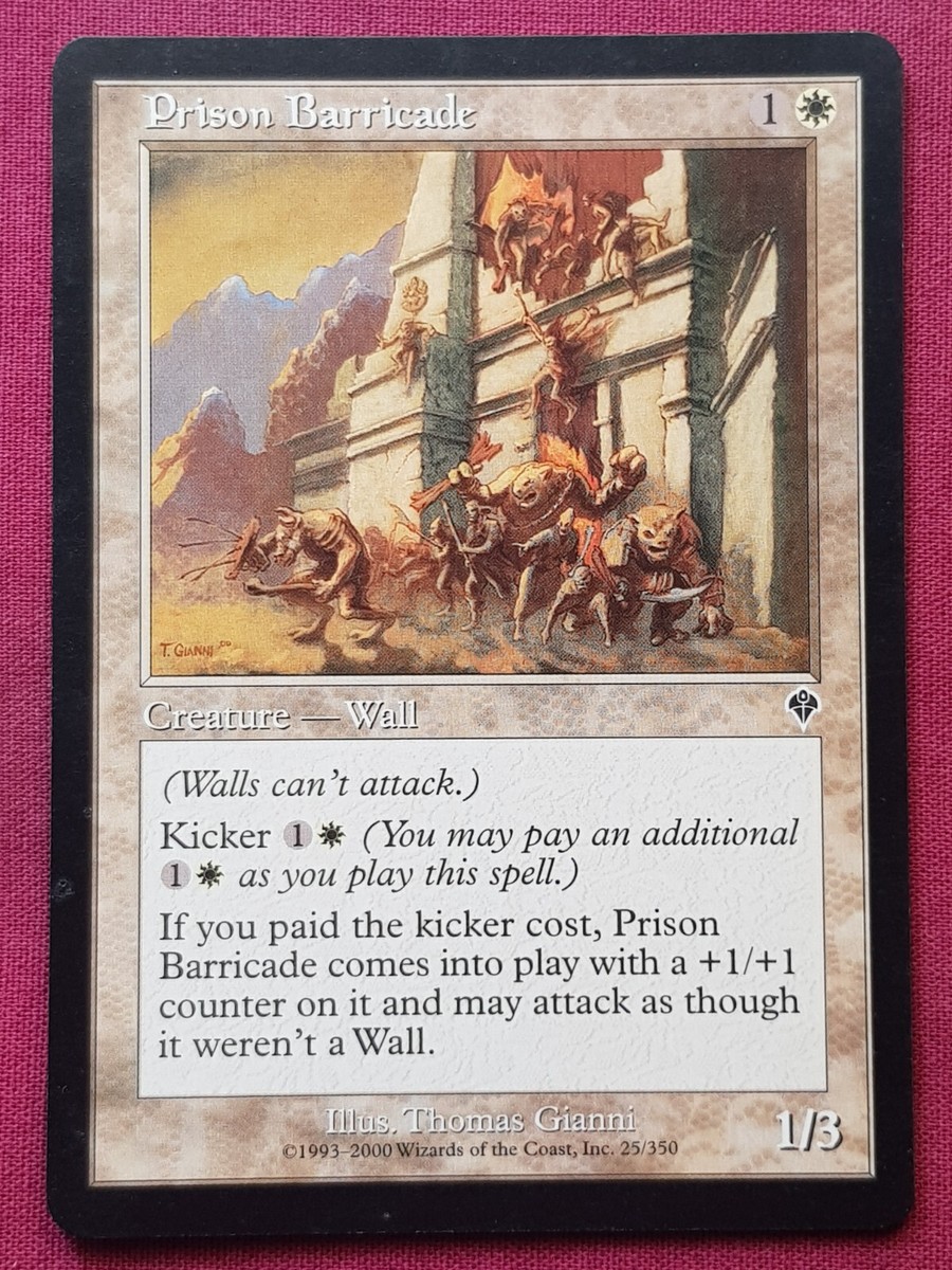 Magic The Gathering INVASION PRISON BARRICADE white card MTG | eBay