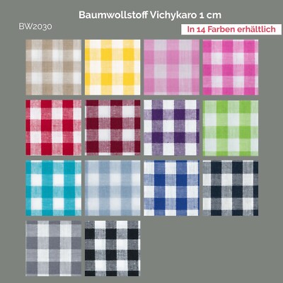 Baumwollstoff Vichykaro 1 cm - Öko-Tex Standard 100 Preis = 0,5 Meter