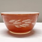 Vintage Pyrex Autumn Harvest Wheat Nesting Mixing Bowl #402 Rust Color 1.5 Qt.