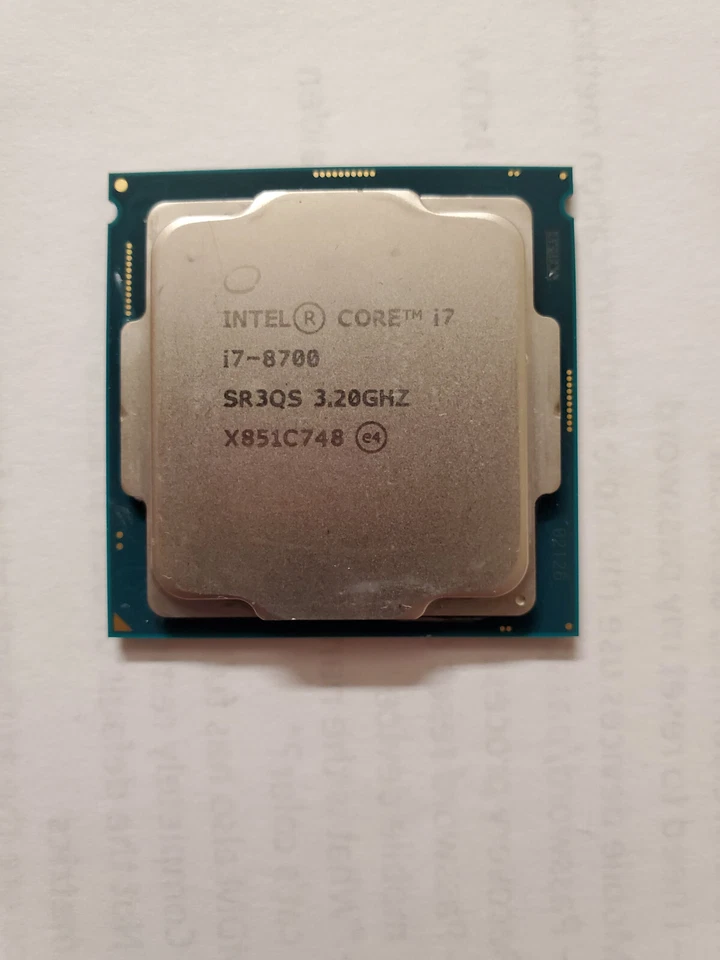 Procesador Intel Core i7-8700 (3,2 GHz, 6 núcleos, LGA 1151) - SR3QS - probado funcionando Foto 2 de 2