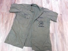 US NAVY SEABEES MANS UTILITY OG 507 SHORT SLEEVE SHIRT SIZE 16.5 x 34