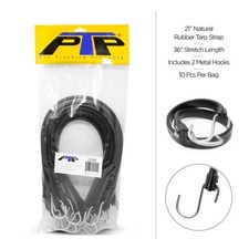 (50) 21" Natural Rubber Tie Down Strap Bungee Cords With S Hooks