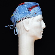 Superman Action Comics Theme Blue Scrub Hat