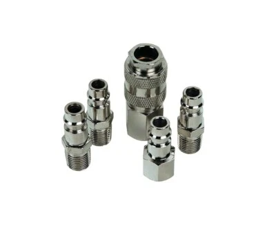 AUTOMASTER 5-tlg. Set Druckluft Anschluss Kupplung Schnellkupplung 1/4" Kompressor Stecker
