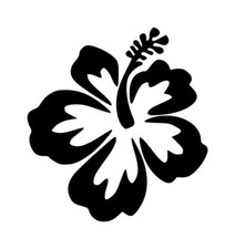 Hibiscus Decal 1 3.25"x3.5" Choose Color