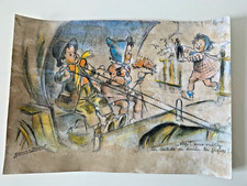Ancien dessin signé Germaine Bouret : Original