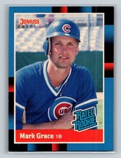 1988 Donruss Mark Grace Rated Rookie Baseball Card #40 RC Chicago Cubs. rookie card picture