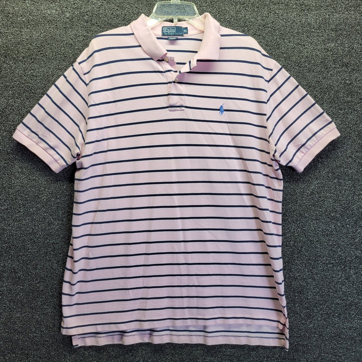 Polo Ralph Lauren Men's Pink/Navy Stripe Polo Shirt Sz XL | eBay