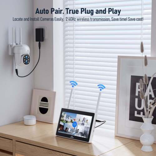 Wireless Security Camera System with 10.1" HD Monitor, 10CH Expandable Home S... - Picture 4 of 10