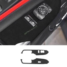 For Ford Mustang 2015-2023 Black Alcantara Glass Window Lifting Lock Panel Trim
