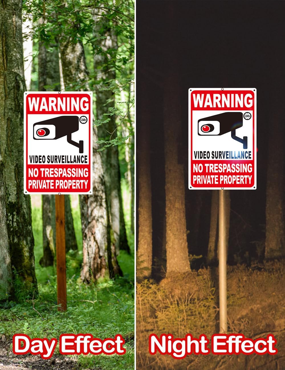4-Pack No Trespassing Signs – 12"x8" Reflective Security Surveillance