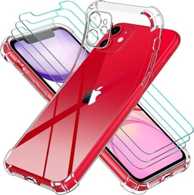 ivoler Hülle für iPhone 11 mit 3er Pack Hartglas Displayschutzfolie, Klar