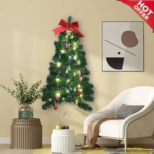 Christmas Tree PreLit Wall Mounted Half Hanging Small LED Lights 2