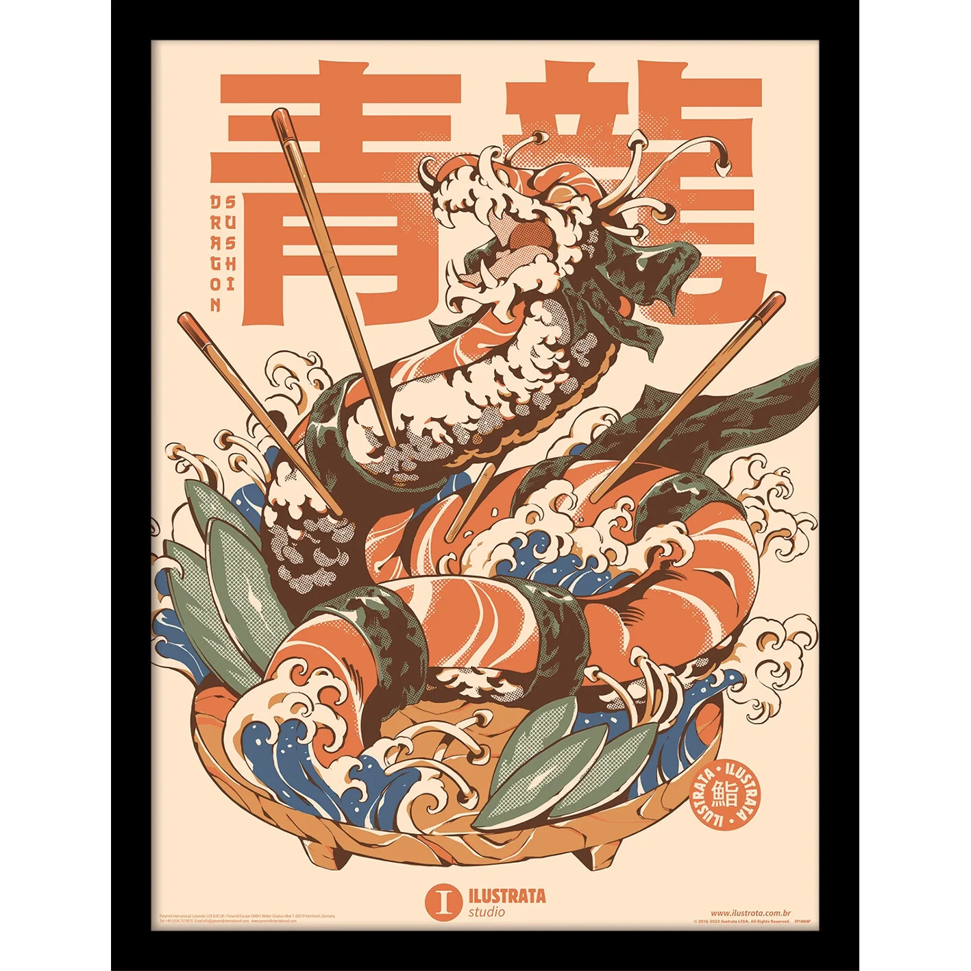 Ilustrata - Dragon Sushi - Official 30 x 40cm Framed Print Wall Art FP14004P-PL