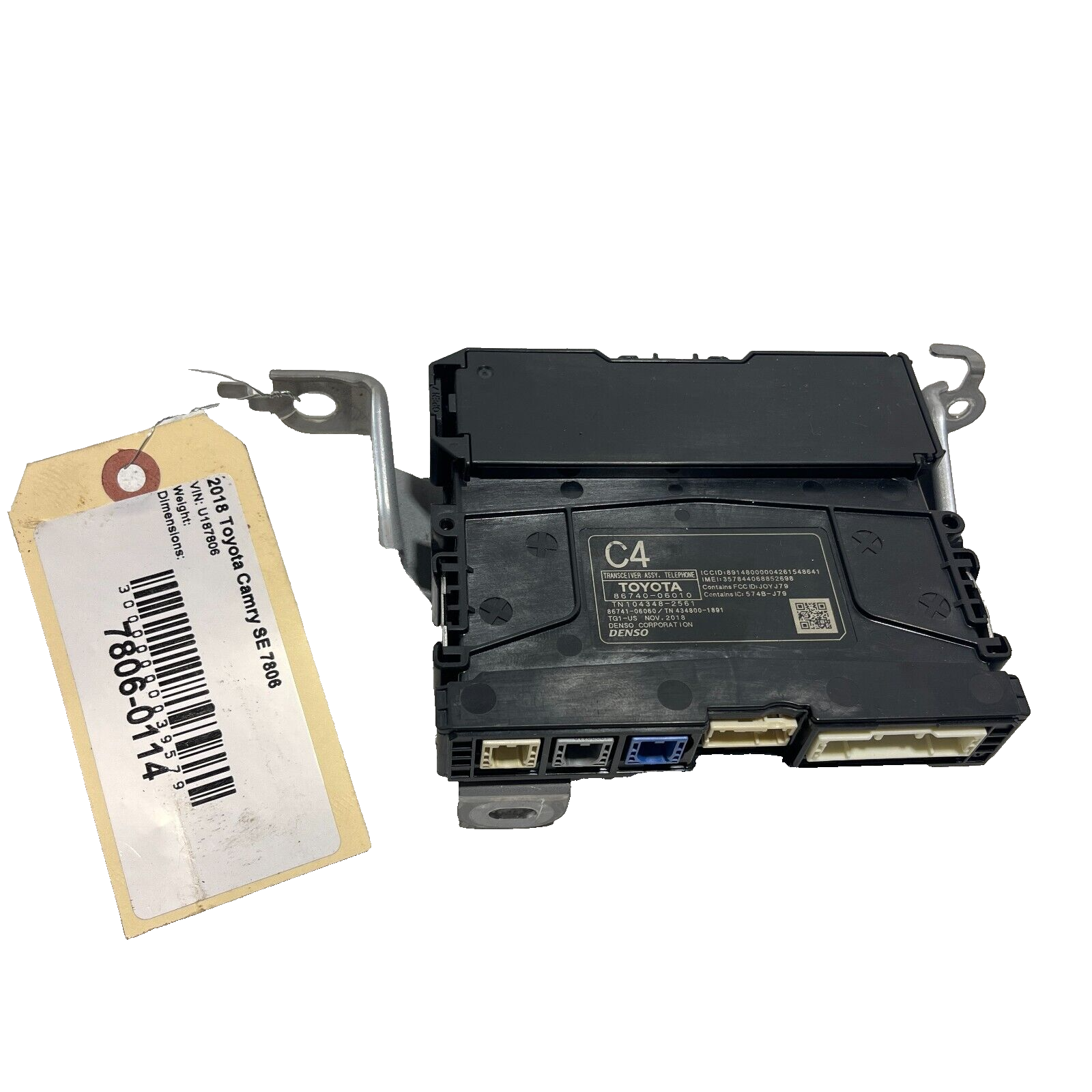 2018 - 2019 TOYOTA CAMRY TRANSCEIVER TELEMATICS COMMUNICATION MODULE W/ BRACKET