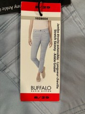 BUFFALO WOMEN'S MID RISE STRETCH SKINNY ANKLE GRAZER JEANS BLISS BLUE 8/29 NWTD