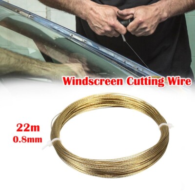 22m 0.8mm Car Windscreen Glass Cutting Cut Out for BRAIDED Removal Wire Gold